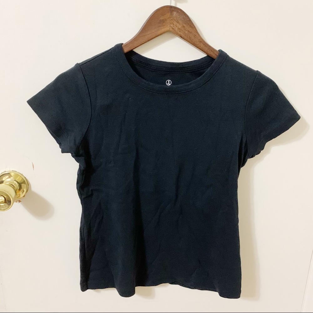🎁 5/$25 Lands’end  black shaped tee shirt top xs
